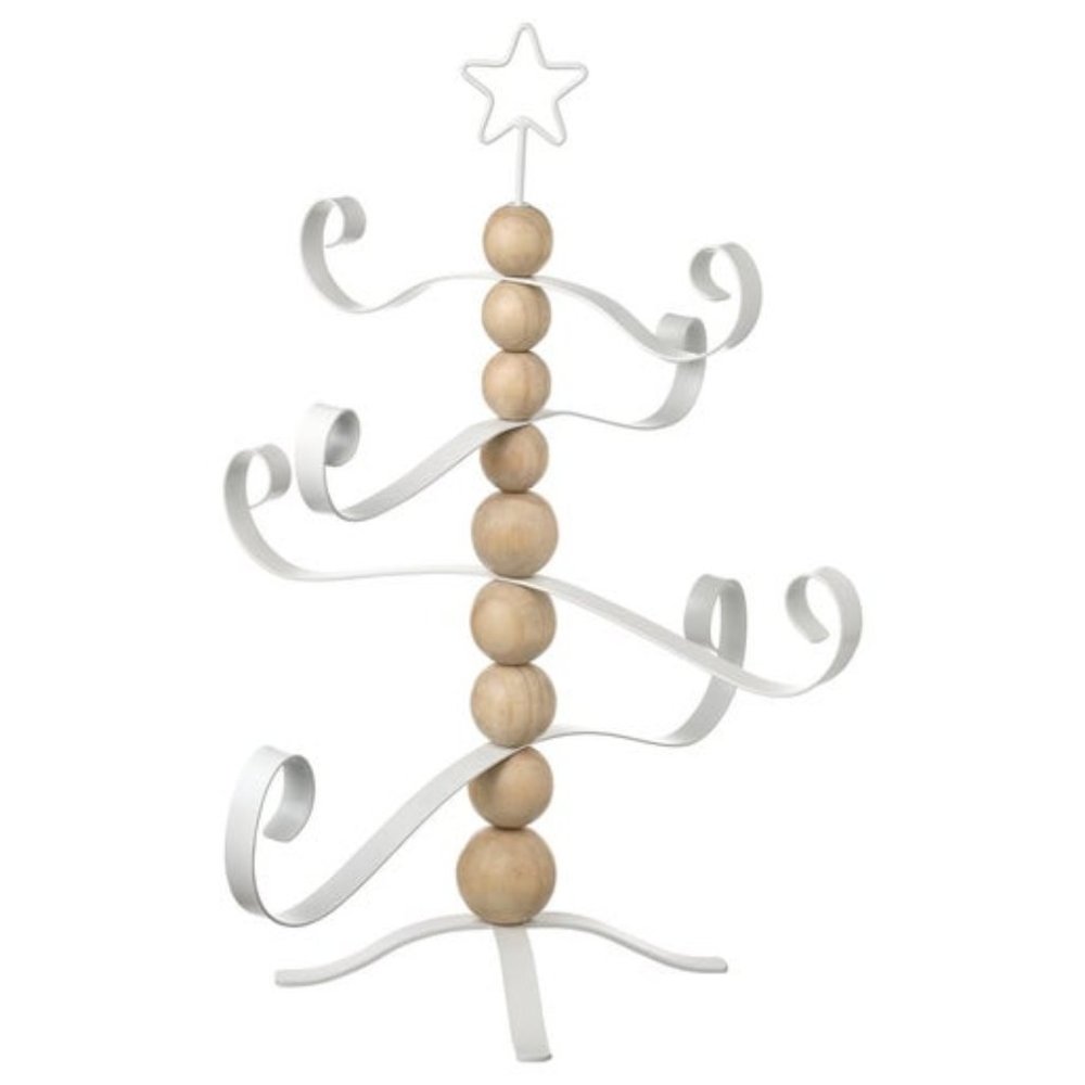 Decoration, Christmas tree shaped pine/white, 22 ½ "